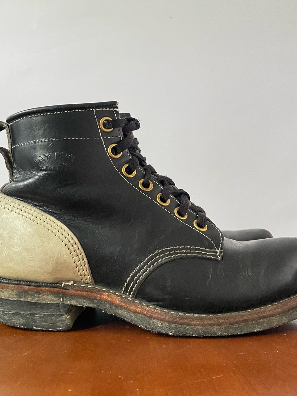 Dayton Driver Black Leather Boots | US 7.5EE